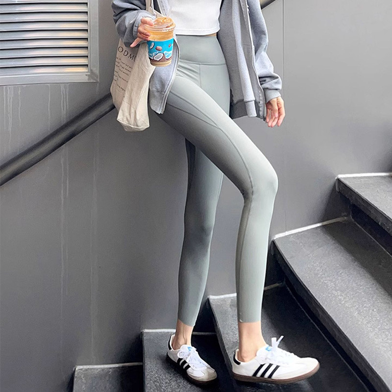 Ảnh CAMEL CROWN Quần Tập Yoga Nữ Eo Cao Nâng Hông Skinny Naked Bee Quần Thể Dục Mùa Hè 1