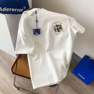Áo thun ngắn tay mới mùa hè cotton nguyên chất cổ tròn in hình áo thun dáng rộng