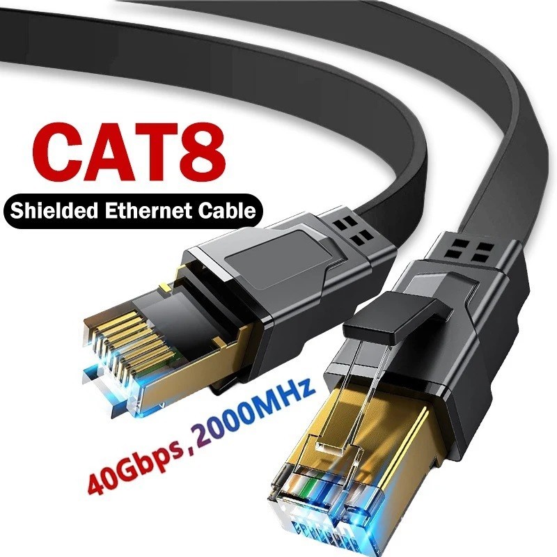 Cáp Ethernet CAT8 - Dây mạng RJ45 phẳng 40Gbps 2000 MHz - Dây Lan ...