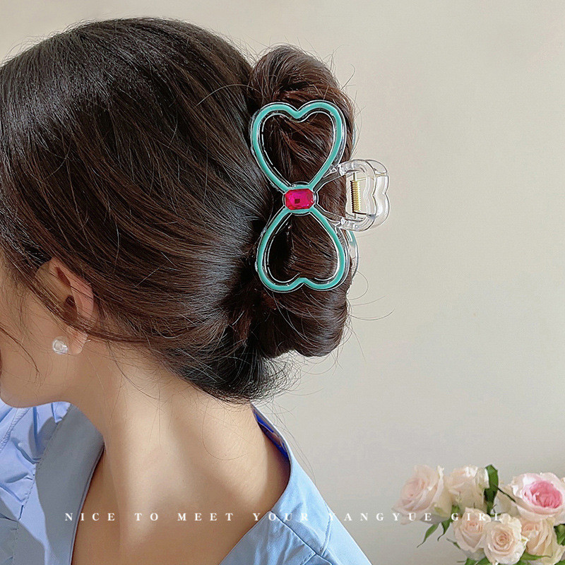 [Yunyuan] Kẹp Tóc Nơ Kim Cương Giả Cho Nữ Nhiều Màu Sắc Jelly Công Chúa Phụ Kiện Tóc Màu Kim Cương Kẹp Nơ Mũ Đội Đầu Kẹp Cá Mập Cực Lớn