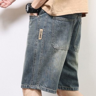 Quần jean nam ESEA mùa hè Mỹ retro bảo hộ lao động chống mài mòn thoải mái quần short dáng rộng