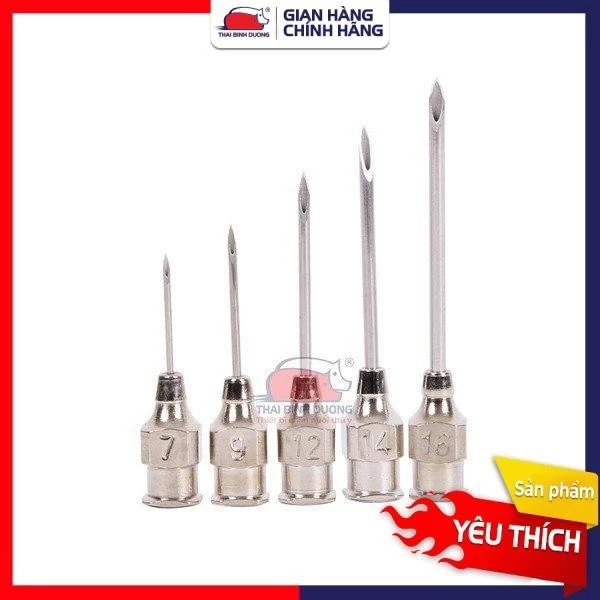 Kim tiêm inox vỉ 12 kim sử dụng tiêm thuốc, vắc xin cho heo bò gà gia súc gia cầm đa dạng kích thước