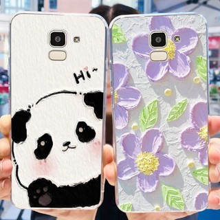 Dành Cho Samsung J6 J6 + Ốp Lưng SamsungJ6 J 6 Plus J6Plus 2018 J610G J600G J600F Ốp Điện Thoại TPU Silicon Mềm Họa Tiết Hoa Gấu Trúc Dễ Thương