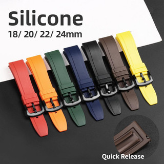 Dây đồng hồ cao su silicone 18-24mm cho Seiko 5 Cá ngừ Samurai Diver, phát hành nhanh, chống nước, dùng cho nam nữ