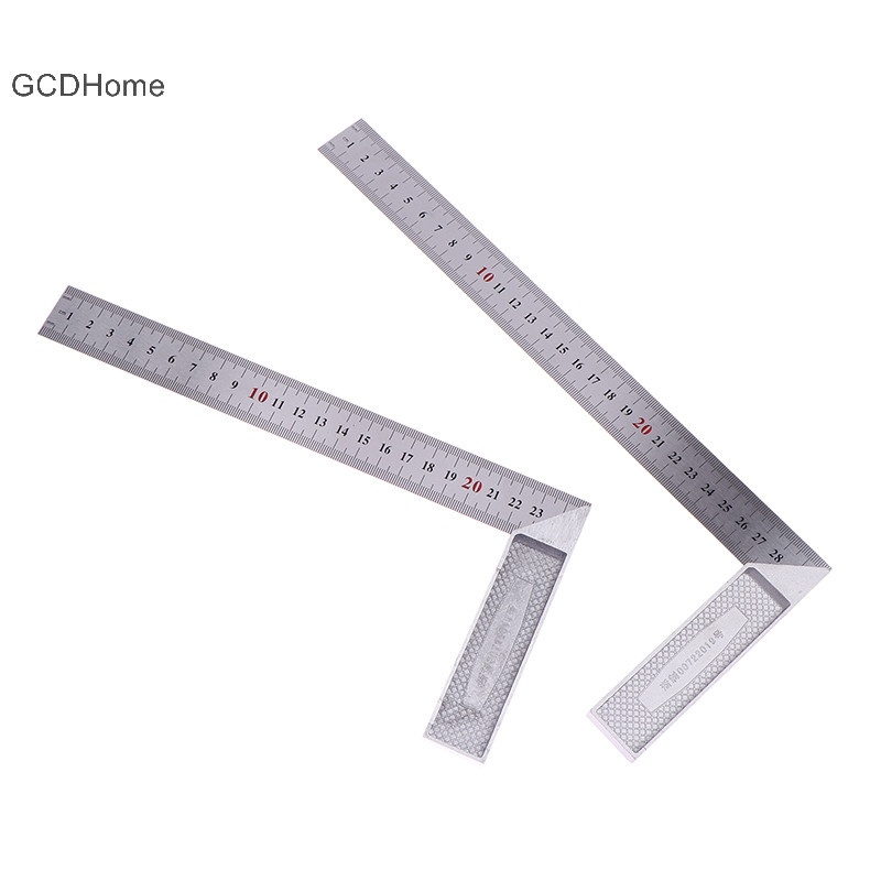 Gcdhome Thép không gỉ Phải Thước góc vuông 90 Thước quay Chế biến gỗ Dụng cụ đo góc Thước vuông 250 / 300mm HOT