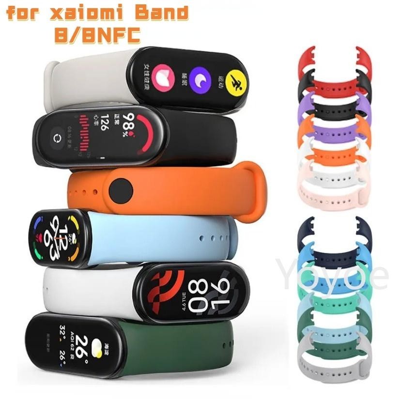 Vòng tay silicon thể thao cho Mi Band 8/9/10/NFC, dây thay thế đồng hồ
