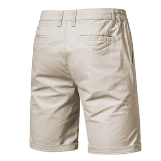 Mùa hè Phong Cách Mới Cotton Quần Short Nam Âu Mỹ Thẳng Slim-fit Quần Năm Điểm Size Lớn Màu Trơn Quần Áo Nam