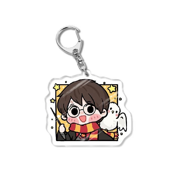 Harry Potter Hoạt Hình Móc Chìa Khóa Hermione Ron Dumbledore Snape Hagrid Ginny Luna Malfoy Acrylic Mặt Dây