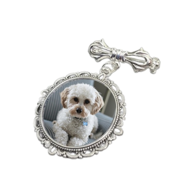 King Lacy Hình Bầu Dục Huy Hiệu Handmade Khung Ảnh Trâm Cài Cho Nữ Thanh Lịch Lapel Pin Trang Sức