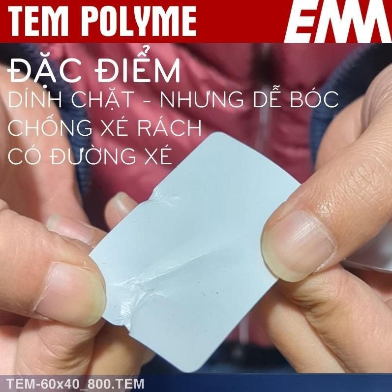 Tem in nhiệt Polyme CNC (60x40 Loại 800 PCS)-chuyên dụng cho nghành sản xuất - EMA