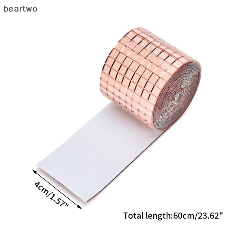 < Beartwo > Nhãn dán gạch khảm gương DIY Nhãn dán tường Acrylic vuông tự dính đẹp