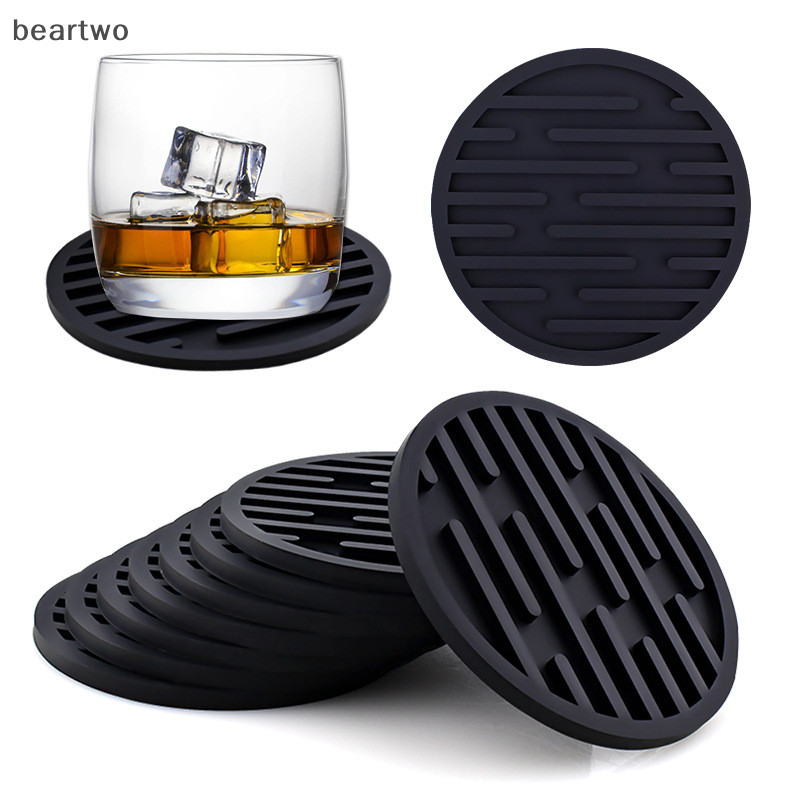 < Beartwo > Thảm silicon Chịu Nhiệt Cốc Đế Lót Ly Tròn Chống Trơn Trượt Bàn Placemat Dụng Cụ Đẹp