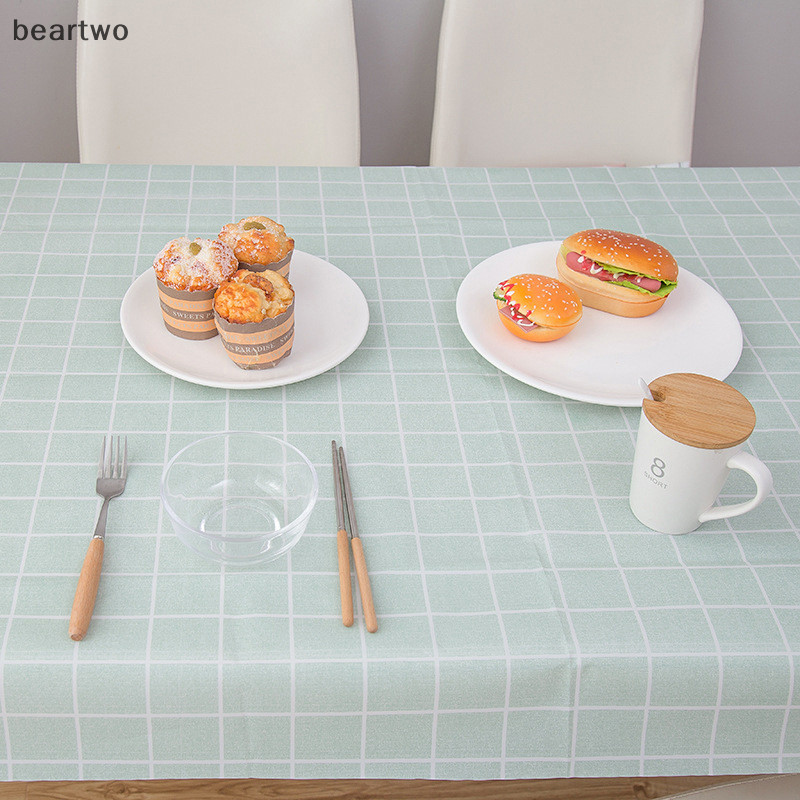 < Beartwo > 137X90CM PEVA Khăn trải bàn chống dầu chống thấm nước Khăn trải bàn họa tiết kẻ sọc Khăn trải bàn cho bữa tiệc Vải dã ngoại ngoài trời Đẹp