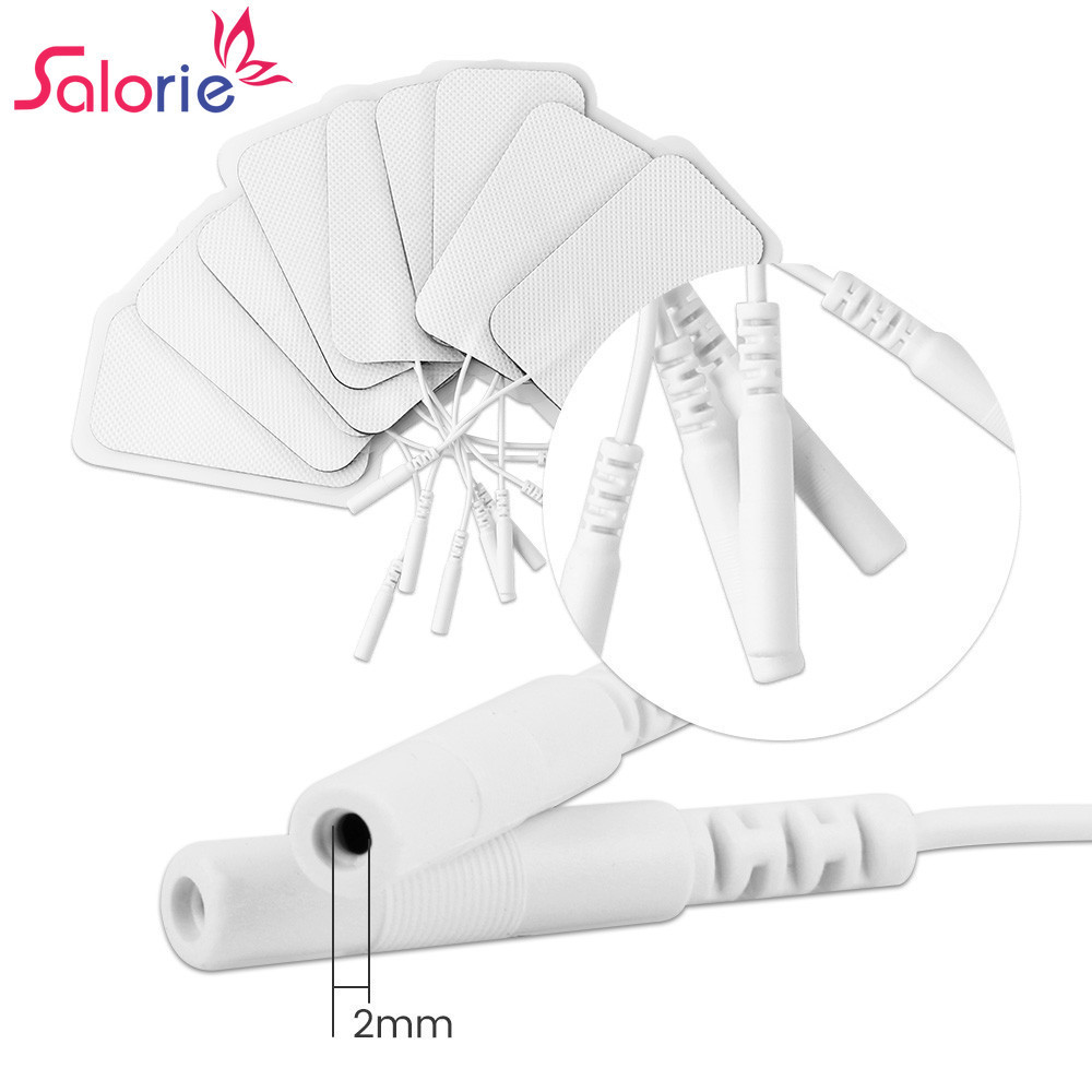 Salorie 10 Chiếc Có Thể Tái Sử Dụng Chân Điện Cực Miếng Dán 4 * 4 / 5 * 5 / 5 * 9cm TENS Unit Máy Mát Xa Toàn Thân Máy Kích Thích Cơ Gel Miếng Lót