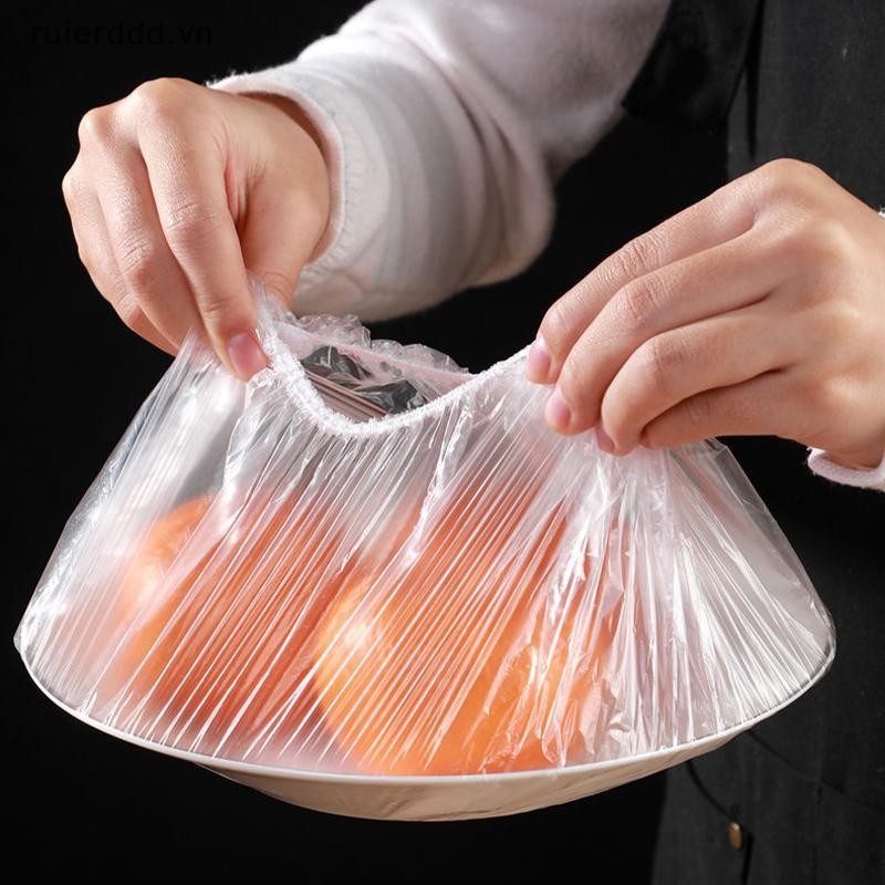 # Ruierddd # 50 / 100 Chiếc Bao Đựng Thực Phẩm Dùng Một Lần Túi Bảo Quản Rau Quả Quả Bát Co Giãn Cốc Bao Nhà Bếp Túi Phim Giữ Tươi.