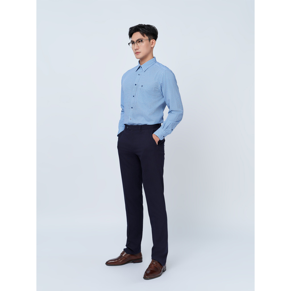 Sơ mi dài tay vạt tròn VIETTIEN vải sợi tre phom REGULAR VT00000326