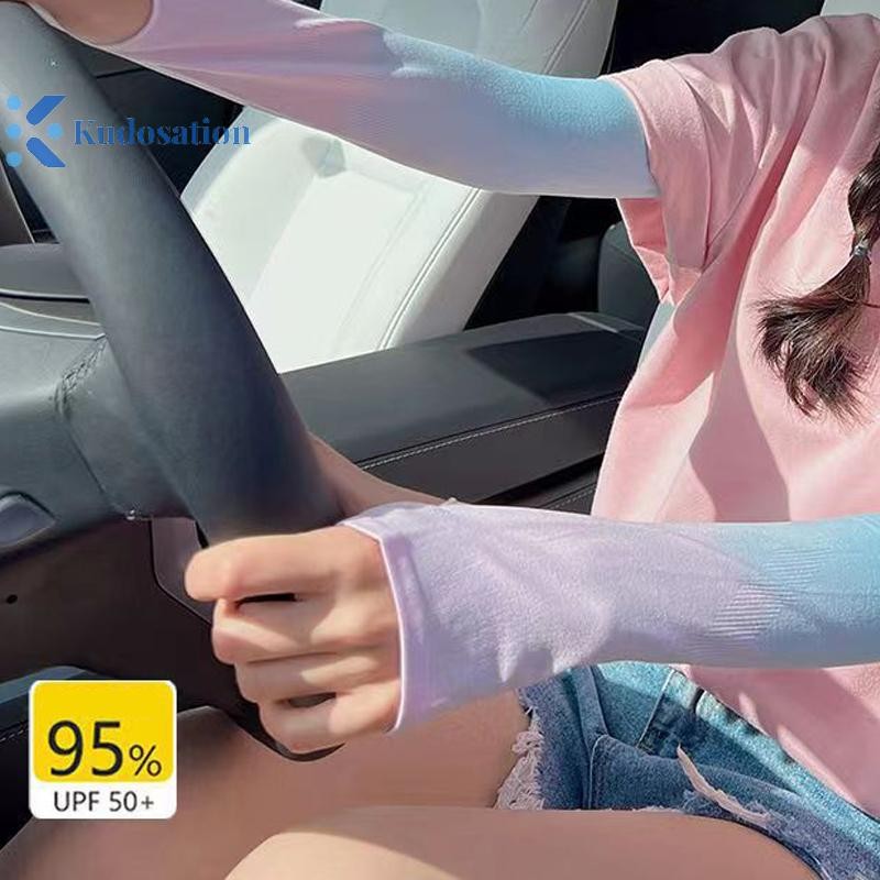 Kudosation UPF50 + Tay Áo Vải Băng Thoáng Khí Nhanh Khô Chạy Thể Thao Chống Nắng Chống Tia UV Vỏ Tay Dài Tay Đi Xe Đạp Tay Áo