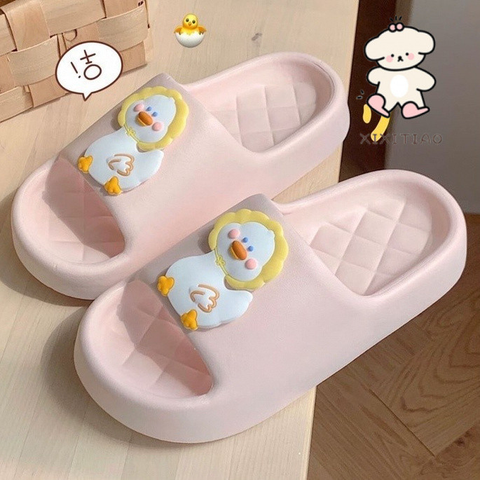Xixitiao Dép Đế Mềm Nhà Vịt Dễ Thương Mùa Hè Nam Nữ Trong Nhà Chống Trơn Trượt