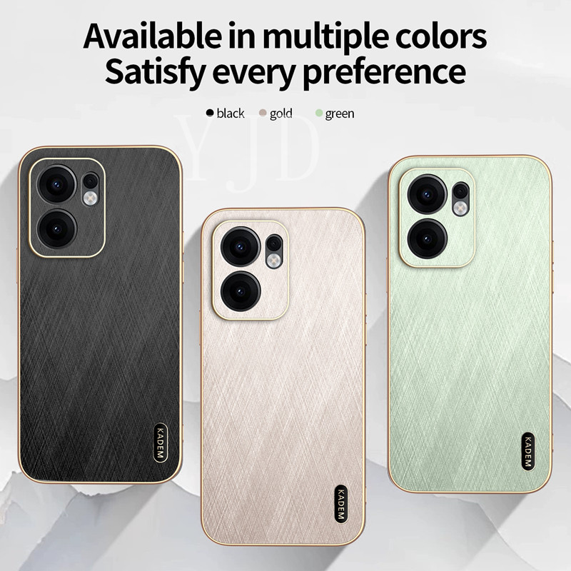 Ốp Lưng Cho OPPO Reno13F Gold Silk Skin TPU Khung Mạ Điện Chống Rơi Vỏ Điện Thoại