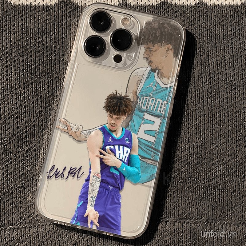 Ốp điện thoại LaMelo Ball tương thích với iPhone 11 12 PRO 7 8 Plus 13 14 15 16 ProMax 16 15 14 PLUS X XS XR XSMAX QYJS trong suốt siêu mỏng, ốp mềm chống sốc 1NZF