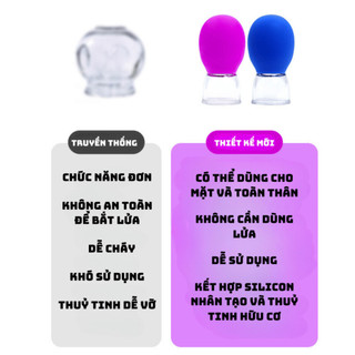 Cốc Massage Nâng Cơ Trẻ Hoá Làn Da, Cốc Giác Hơi Thông Kinh Lạc Chân Không Đa Năng NGÓI HOME - CM01