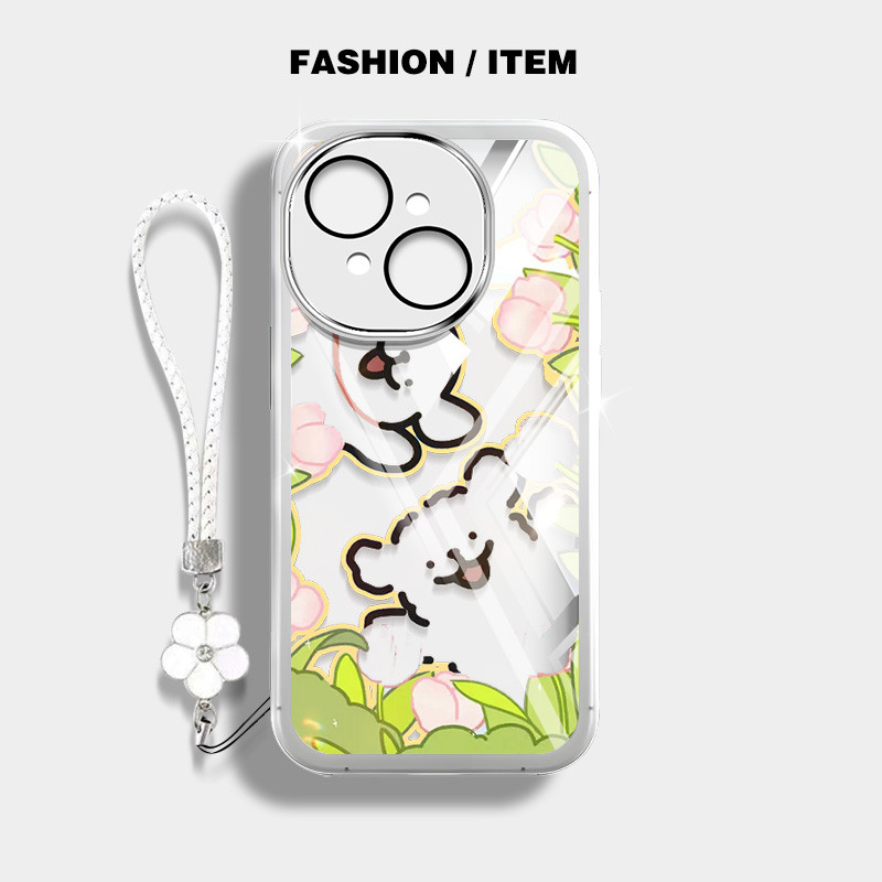 YBD Tulip Line Puppy Ốp Điện Thoại ITEL A50C Tecno Spark Go 1S Spark Go 1 Tecno POP 9 4G Spark Go 2025 KL4h Dây Treo Macaron Trong Suốt