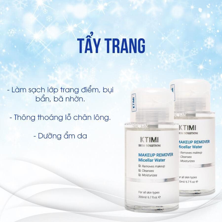 Nước tẩy trang dịu nhẹ cho mọi loại da KTIMI Makeup Remover Micellar Water