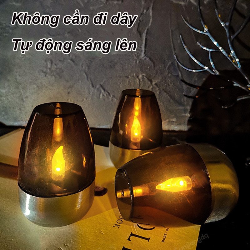Nến Năng Lượng Mặt Trời Mới，Đèn Ngủ Tiết Kiệm Năng Lượng Pin Tích Hợp Lâu Dài，Đèn ngủ ngoài trời