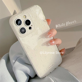 Ốp Lưng TPU iPhone 12 13 14 15 16 Pro Max Appe iPhone Case 16Plus 11 Clear 14 Bao Gồm Tất Cả Chống Rơi Mềm Lấp Lánh Hoa