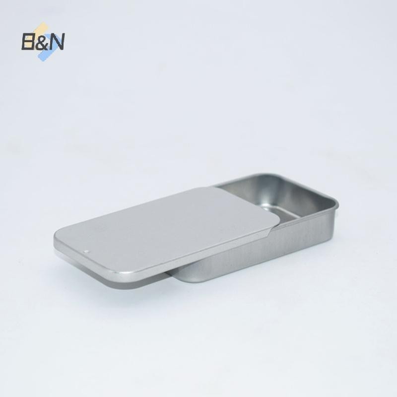 Hộp thiếc rỗng hình chữ nhật bằng kim loại B & N Hộp đựng thuốc kẹo đẩy Hộp lưu trữ.