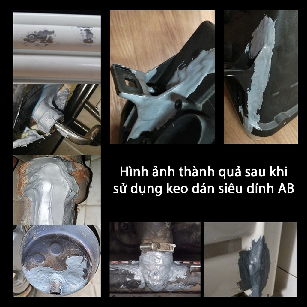 Keo Dán Sắt AB Chịu Nhiệt 100Gr Keo Vá Vết Nứt, Thủng Kim Loại Siêu Chắc - FE123