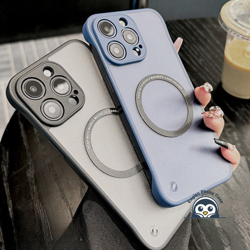 Ốp Điện Thoại Không Khung Từ Tính Đơn Giản Cho OPPO Find X8 X6 X5 X3 Pro X7 Ultra R17 Pro R15 Reno 4 3 Pro 2 2Z Z Ốp Lưng Mỏng Trong Suốt Matte Chống Rơi