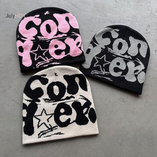 Julyhot Vintage Y2K Len Acrylic Dệt Kim Mũ Nữ Beanie Mùa Đông Ấm Áp Beanies Bông Tai Kẹp Hip Hop Thường Ngày Skullies Mũ Ngoài Trời Massivedeals