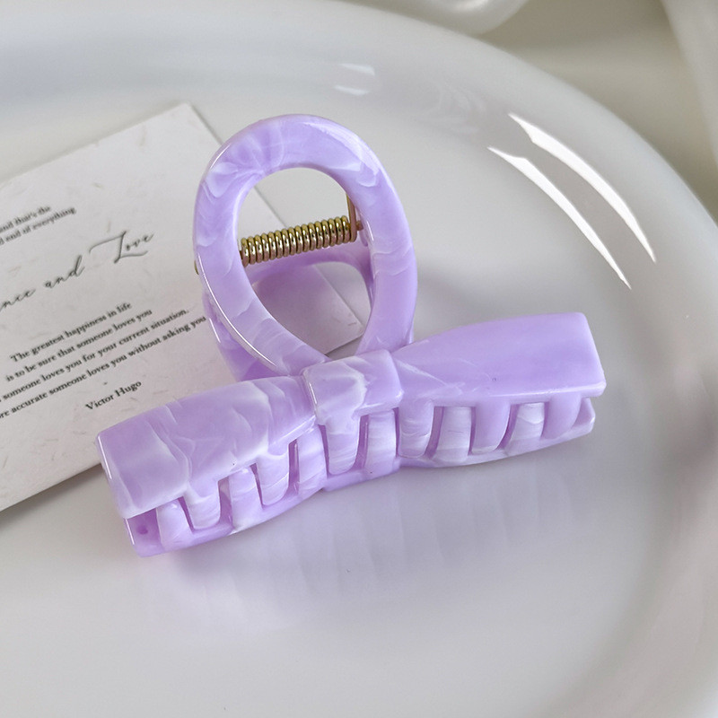 Kẹp tóc vừa phải Jelly Color Bow Kẹp tóc đơn giản