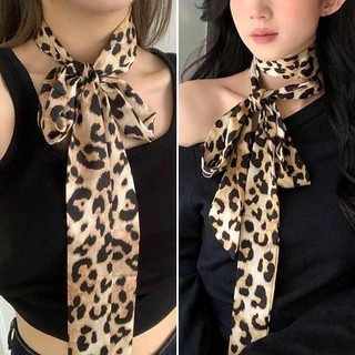 Khăn quàng cổ in họa tiết da báo Americana 100x4cm Polyester nhẹ, Phụ kiện thời trang đa năng dành cho nữ - Băng đô quấn dây đai tạo kiểu tóc mềm mại Cảm ứng mượt mà