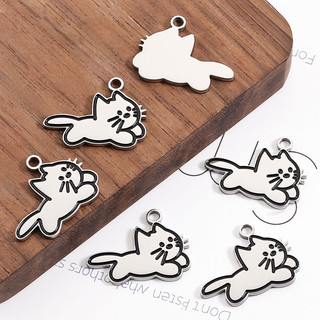 Đánh Bóng Thép Không Gỉ Hoạt Hình Chó Mặt Dây Chuyền Dễ Thương Mèo Con Quyến Rũ Cặp Đôi Tự Làm Trang Sức Handmade Phụ Kiện
