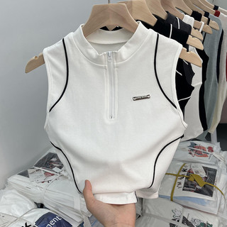 Phong cách croptop cô gái  phong cách polo cổ áo tăng cổ áo nữ mùa hè ngắn tương phản đầu xương cá