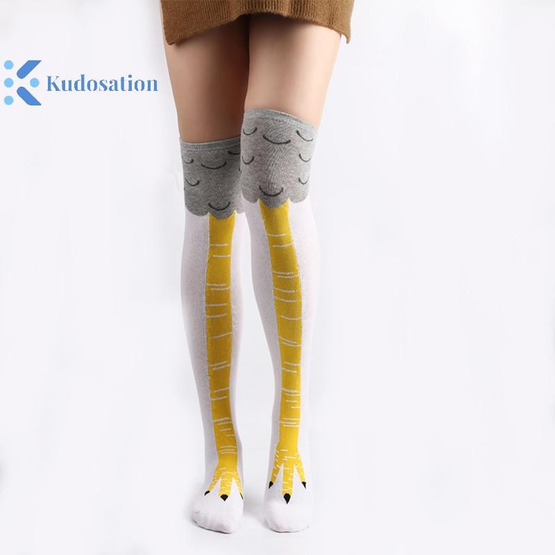 Kudosation 1 Đôi Chân Gà Tất Đùi Cao Vớ Dài Đầu Gối Chân Gà Tất Chân Cao Tất Ngộ nghĩnh Chân Gà Tất