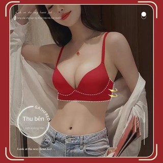Quần lót nữ ngực nhỏ tập hợp không có vòng thép để ngăn ngừa chảy xệ, và ngực phụ được nâng lên. Áo ngực liền mạch gợi cảm phổ biến mới 2024