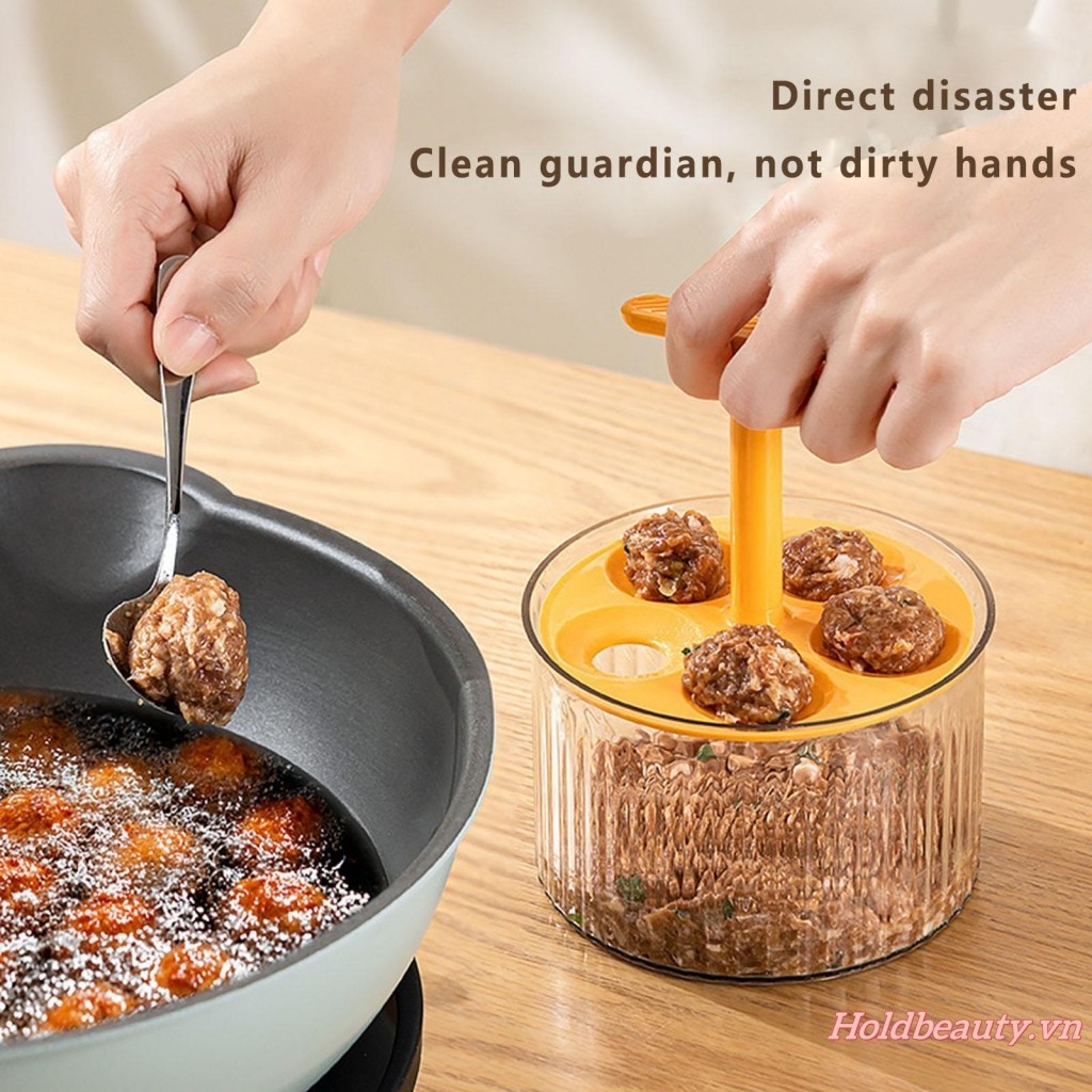 Máy làm thịt viên tự chế 5 lưới, khuôn ép thịt/cá/tôm cho bếp gia đình