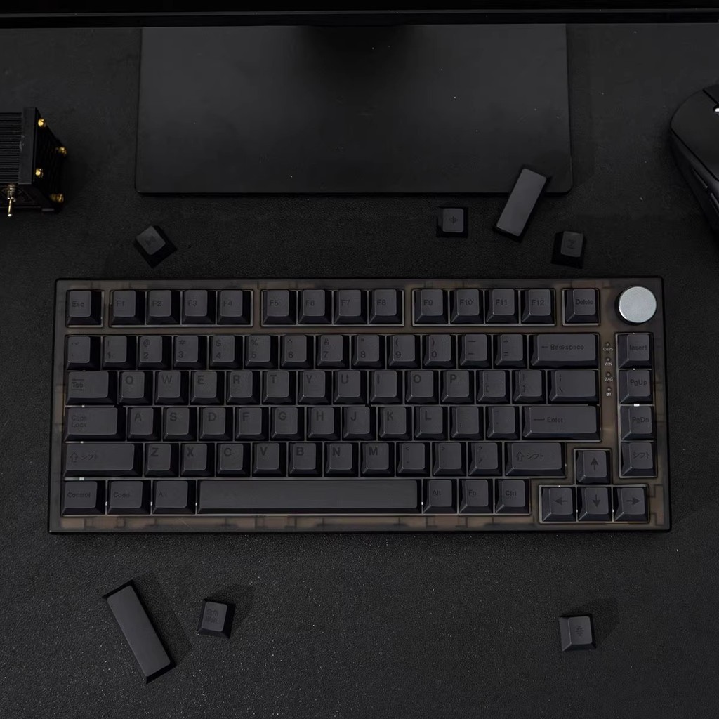 Yongqiu Retro Tối Giản Đen Xám Nhật Bản Keycap Cherry Profile Dye-Sub Keycaps Bộ Bàn Phím Cơ mx switch | BigBuy360 - bigbuy360.vn
