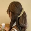 Kẹp chuối NKSFX, Kẹp tóc đội đầu màu trơn, Giá đỡ đuôi ngựa mờ chống trượt dọc cho bé gái