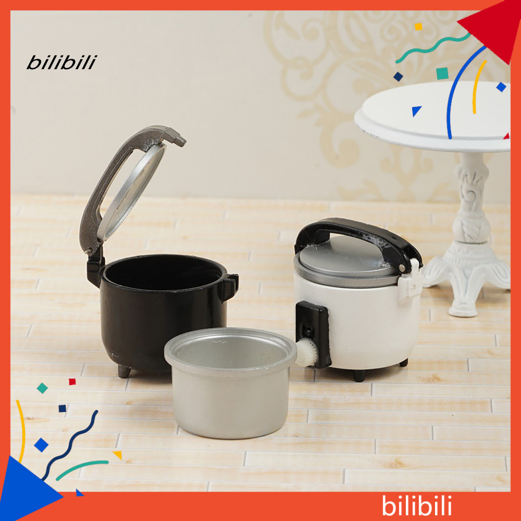 Nồi cơm điện Mini BIL Chi tiết tinh tế DIY Phụ kiện Mô phỏng bằng nhựa Nồi cơm điện Quà tặng trẻ em cho cảnh nhà bếp