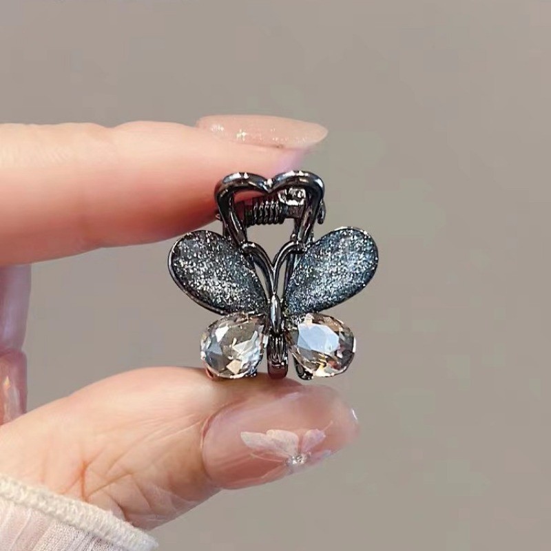 Mauropoli [Sẵn Sàng] Bướm Đen Kẹp Tóc Nhỏ Đầu Lưng Nữ Nửa Tie Tóc Mũ Đội Đầu Nổ Kẹp Bên Kẹp Tóc Top Kẹp Tóc