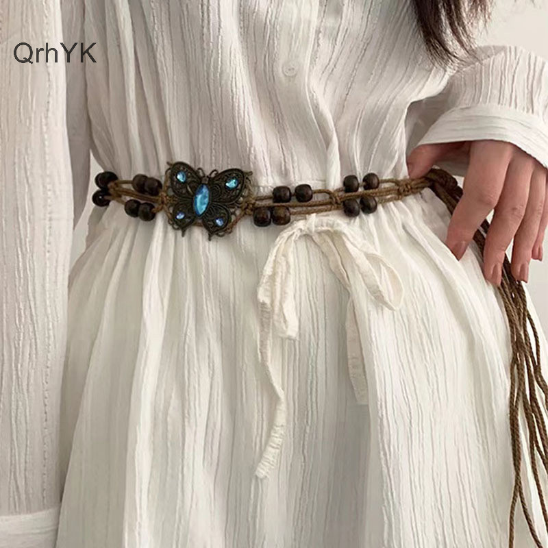 Nhà Máy Thời Trang Phong Cách Bohemian Dệt Nước Phong Cách Dân Tộc Hạt Nữ Thắt Lưng Kỳ Nghỉ Phong Cách Dây Thắt Lưng QrhYK