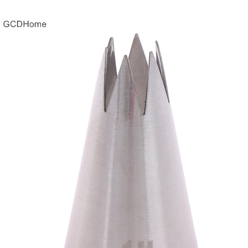 Gcdhome 1M # Thẳng 6 răng kem làm bánh bằng thép không gỉ 304 miệng HOT