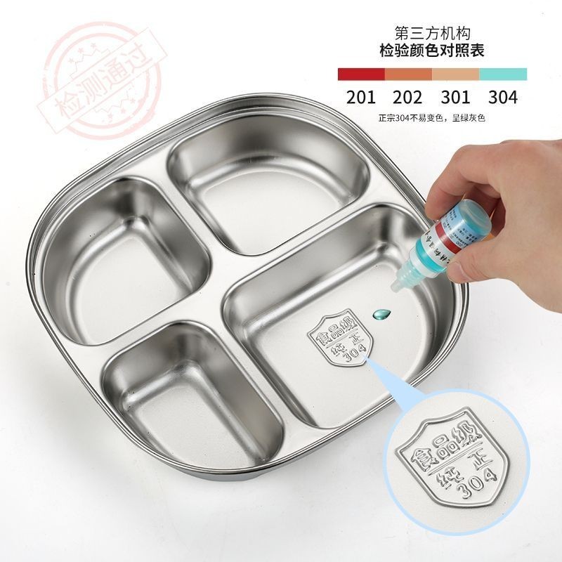 Đĩa Thép Không Gỉ 304 Ngăn Trẻ Em Khay Ăn 211 Điểm Hộp Cơm Trưa Đĩa Định Lượng Trẻ Em Đĩa Thức Ăn Nhanh Đĩa Giảm Cân Giảm Béo Đĩa Điều Khiển Thực Phẩm Đĩa