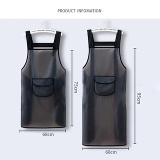 Tạp dề nhà bếp JOYFULLIFE, Tạp dề làm việc bằng nhựa PVC chống thấm nước, Tạp dề làm sạch chống bụi bẩn màu đen trong suốt