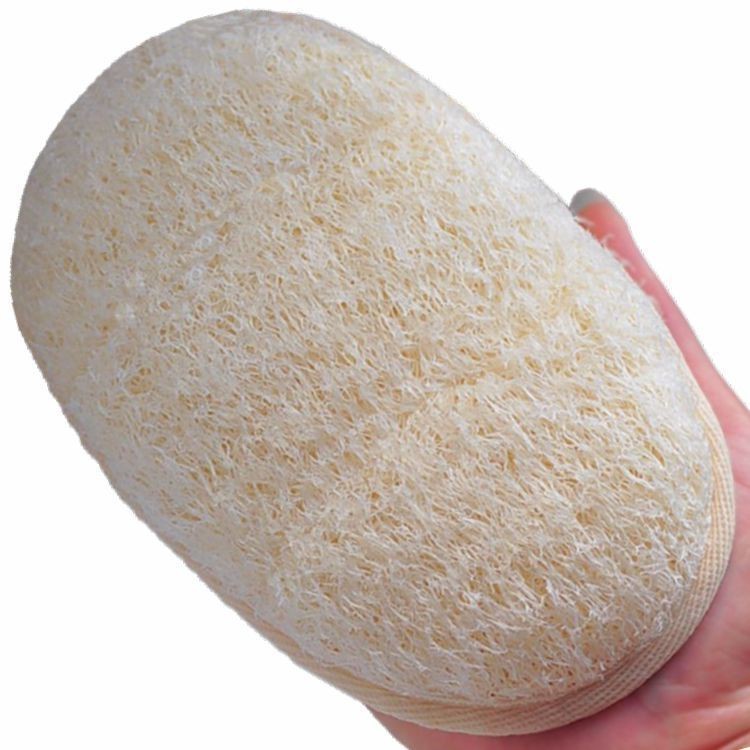 Bông tắm và rửa mặt bằng xơ mướp tự nhiên giúp massage da và loại bỏ tế bào chết nhẹ nhàng hàng 14.5X10cm FETA