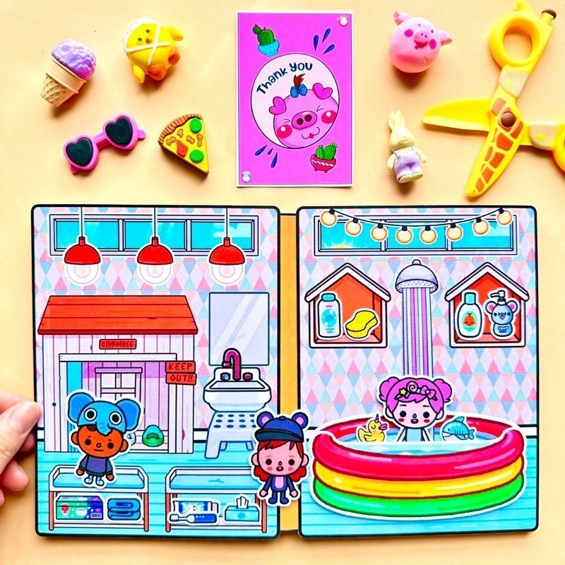 Sách Đồ Chơi Toca Life World Yên Tĩnh Cho Bé sách yên tĩnh ngôi nhà búp bê đồ chơi sách thủ công ngôi nhà giấy đồ chơi